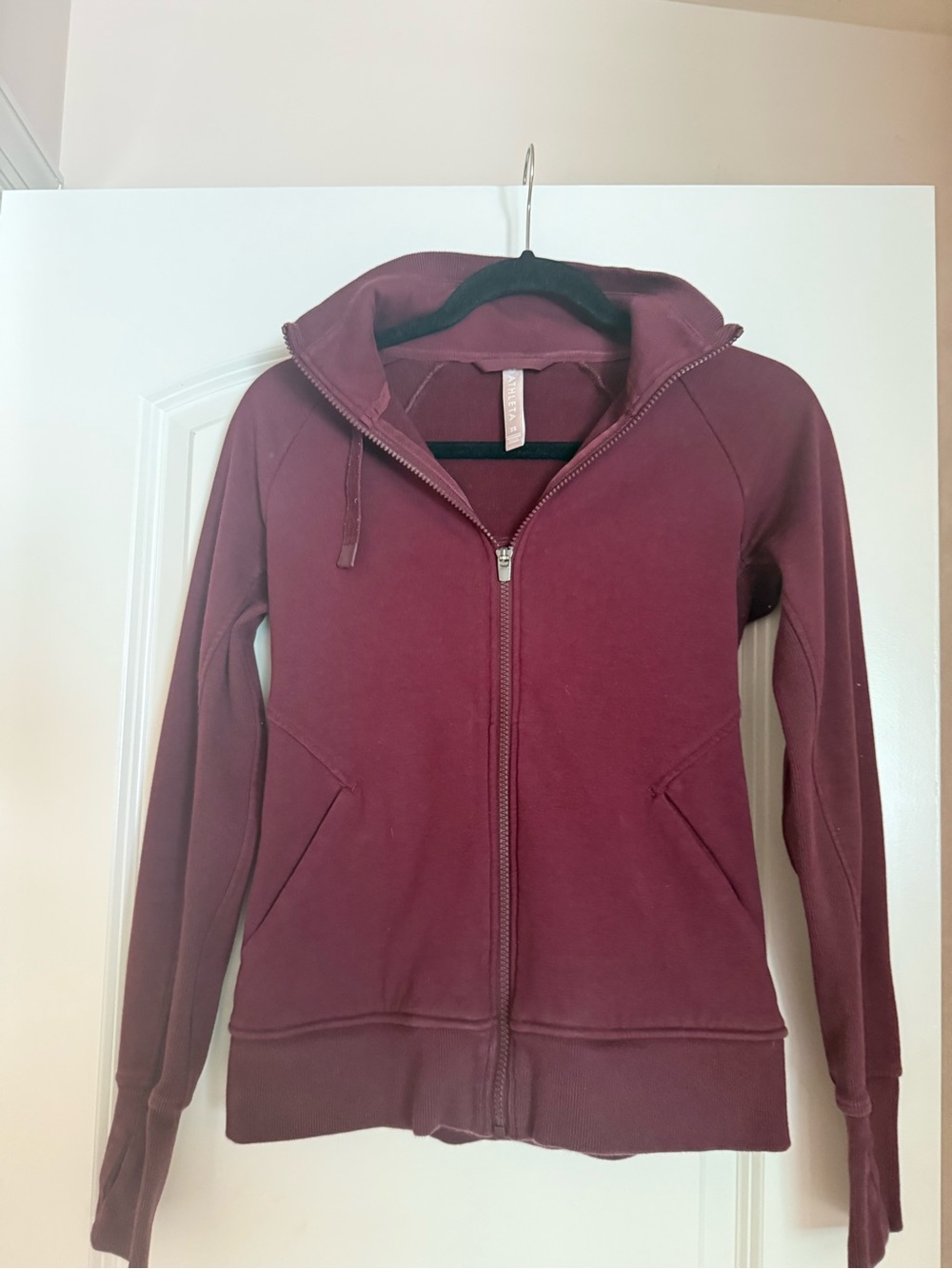 Athleta Burgundy Zip-Up Hoodie